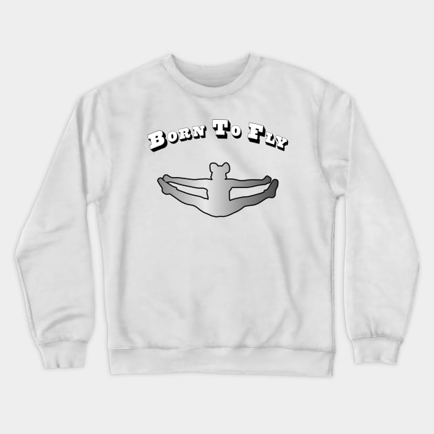Cheerleader Born to Fly Silhouette in Silver Crewneck Sweatshirt by PurposelyDesigned